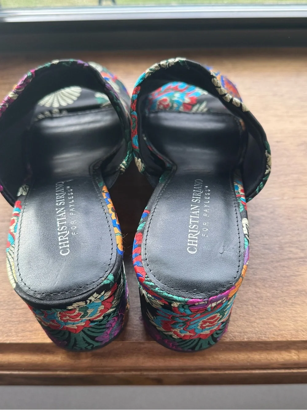 Christian Siriano Floral Brocade Block Heel Mule Slides Size 11 - Picture 5 of 8